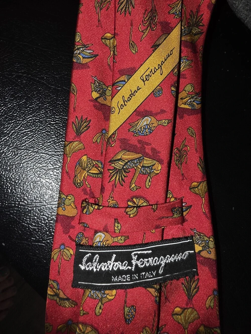 Vintage Salvatore Ferragamo 100% Silk Necktie